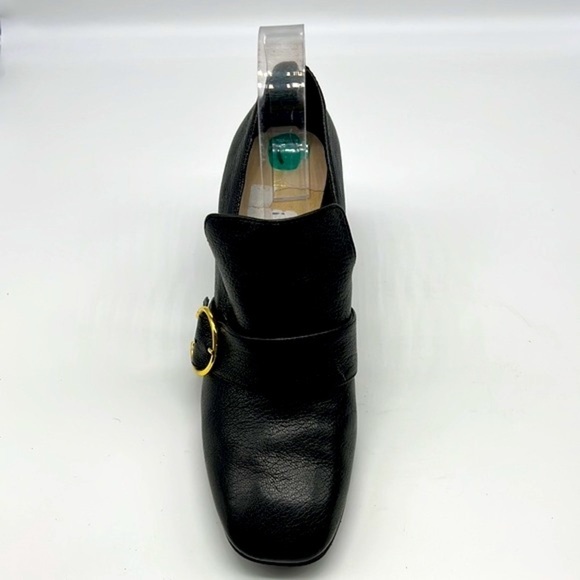 Nine West - Baroque Square Toe Leather Buckle Chunky Block Heels Size 7.5 - Picture 4 of 15